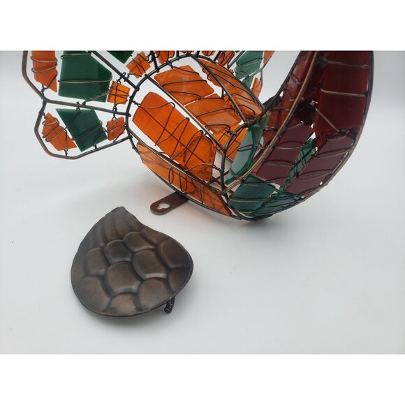 Stained Slag Glass Turkey Figurine Tabletop Decor Lamp FOR PARTS ONLY - Picture 3 of 8